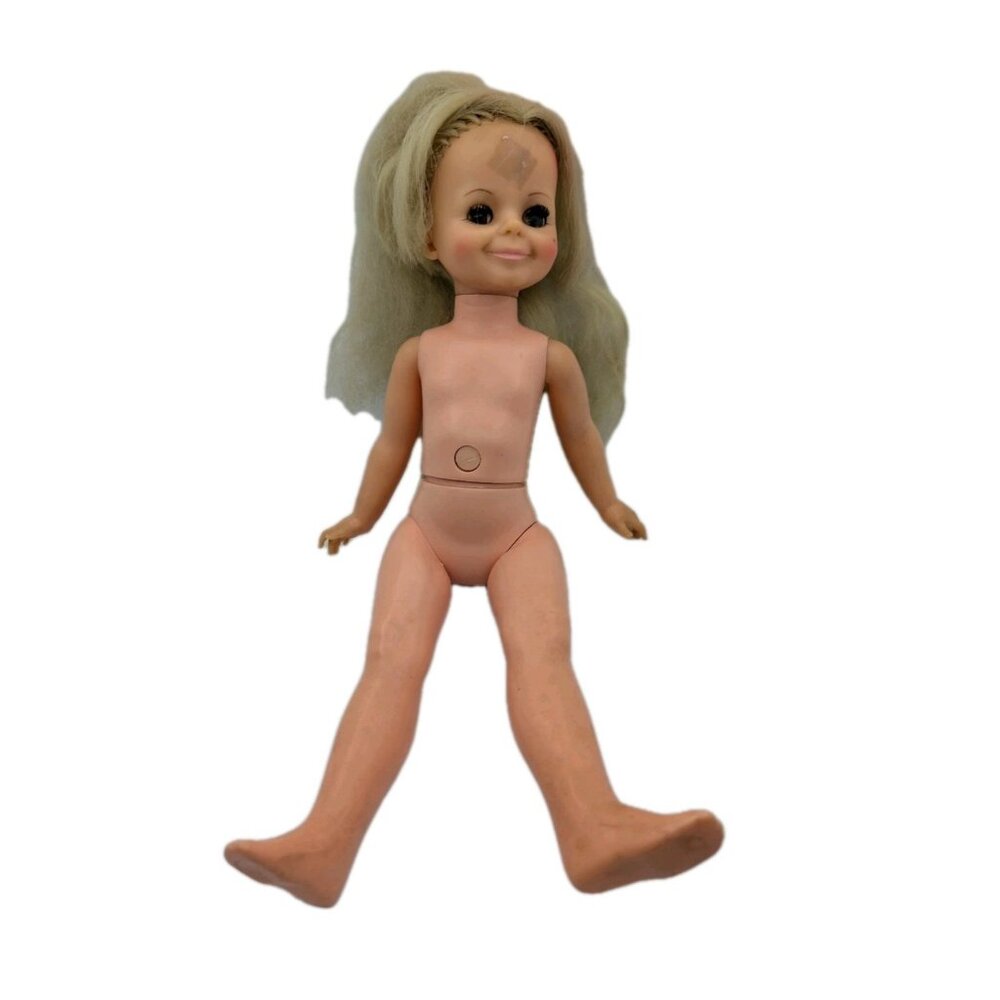 Vintage Ideal Toys Velvet Grow Hair Doll Blonde 15" AS IS TLC needed READ